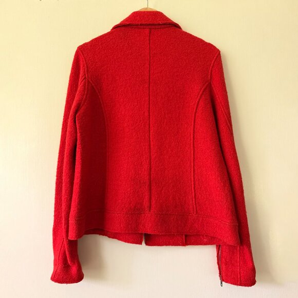 Tahari Red Wool Moto Blazer - Picture 2 of 3